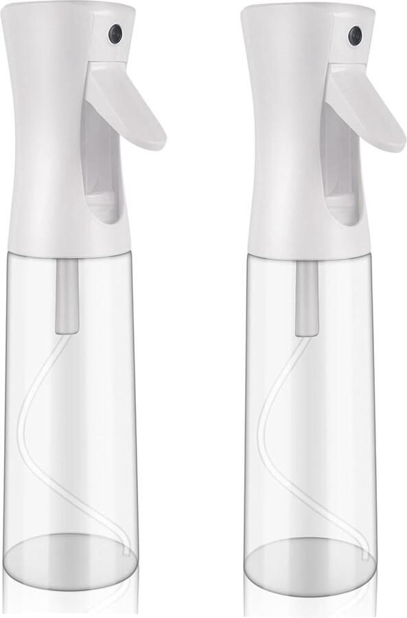 Spuitfles voor haar verpakking van 2 stuks 300 ml spuitfles waterverstuiver waterflessen kapper spuitfles ultra fijne mist sprayfles voor planten tuin kapsels (transparant)