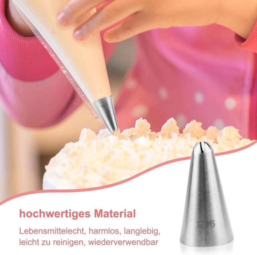Spuitmonden set van 10 stuks roestvrij staal spuitmonden grote spuitmonden taartspuitmonden taartdecoratistips voor room cupcake cake decoreren