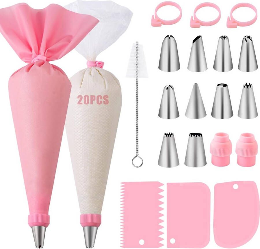 Spuitzakken spuitmonden set 40 stuks taartdecoratieset Taartaccessoires bakaccessoires voor cupcakes taarten