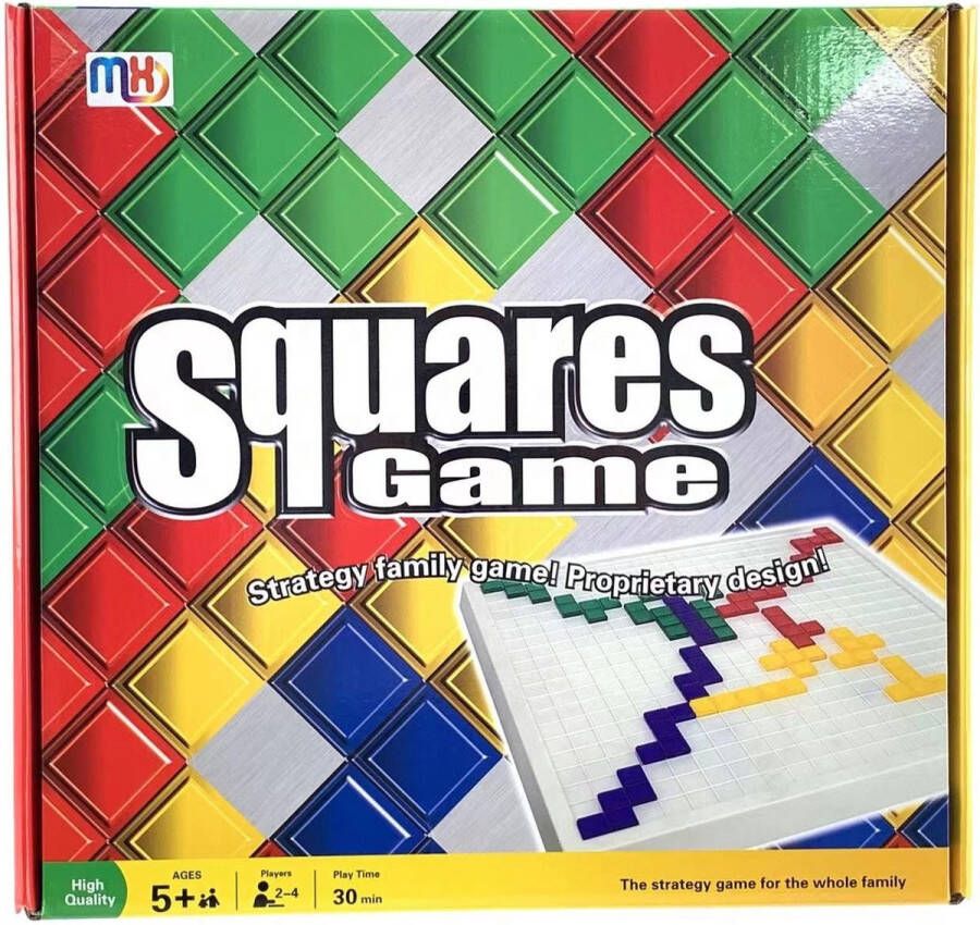 Squares Game strategisch Blokus spel breinbreker 2-4 spelers mind games TETRIS