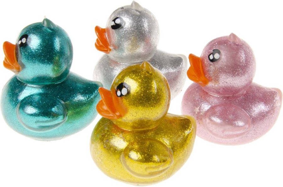 Squeeze Eend 4 STUKS Stressbal Stress Verminderen Eendjes Multikleur
