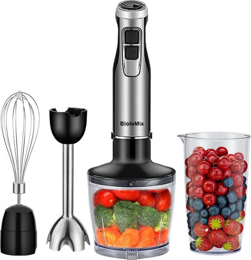 Staafmixer 4-in-1 1200W RVS Blender Smoothie maker Met de hand