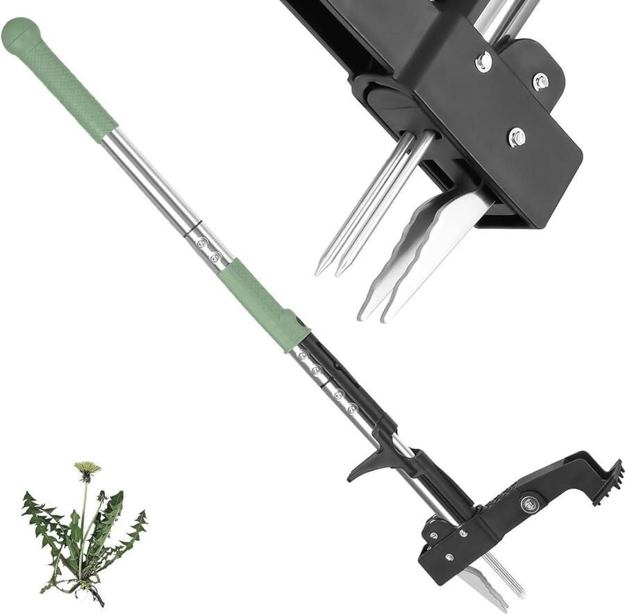 Staande onkruidsteker gereedschap nieuwe lange steel onkruidtrekker tuin onkruidtrekker met mini-wortelsteker weed cutter