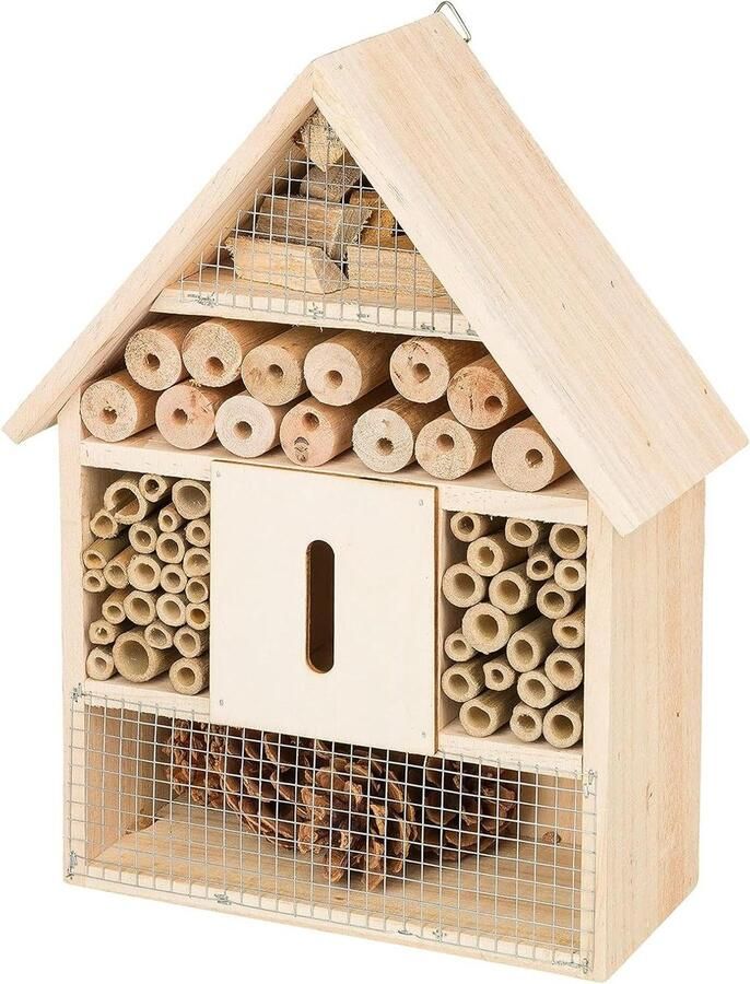Stabiel insectenhotel met haak nesthulp voor vlinders en kevers 22 x 9 x 30 cm insect hotel