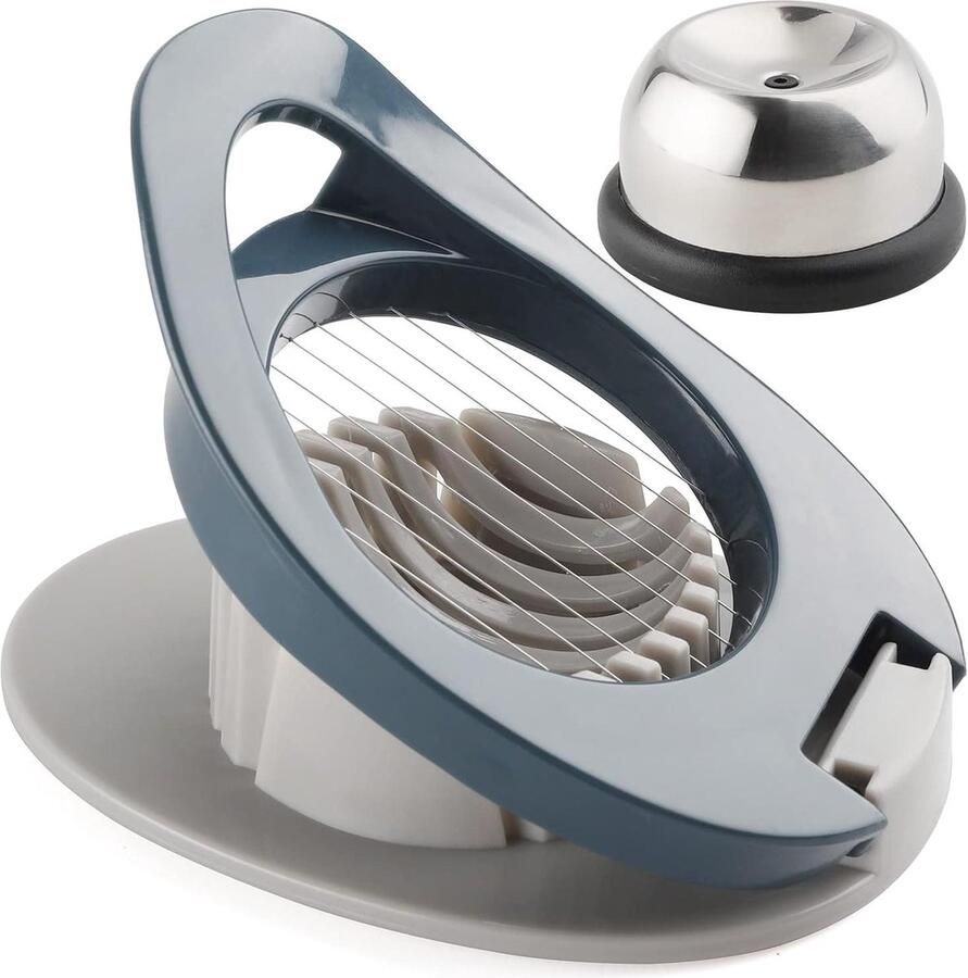 Stainless Steel Hard Boiled Egg Cutter Kitchen Gadget for Eggs Blue egg slicer made of robust aluminium
