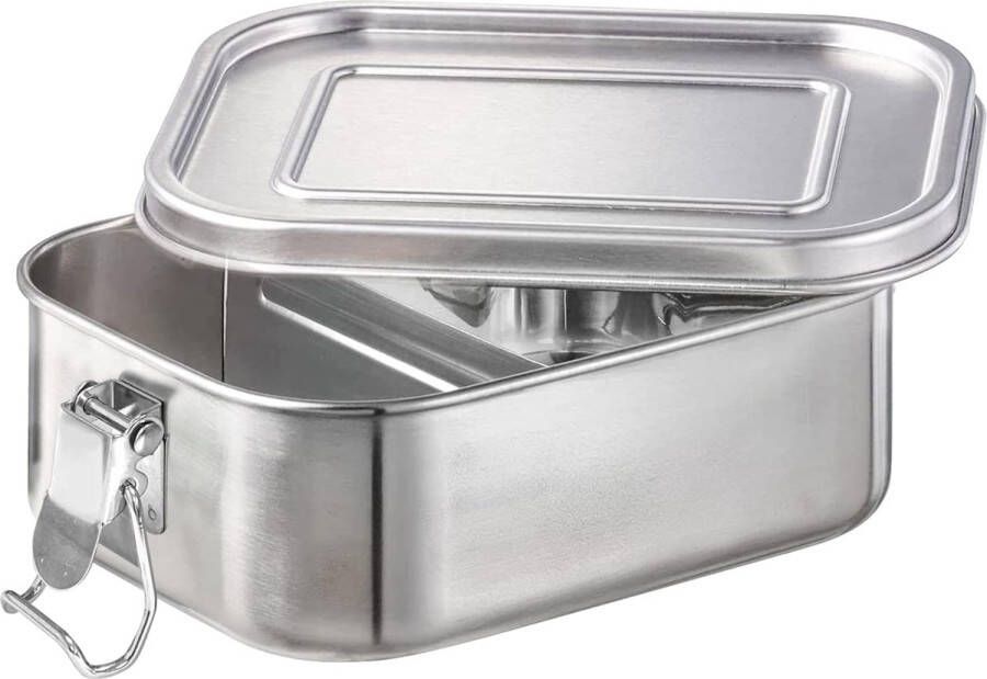 Stainless Steel Lunch Box 800 ml Leak-proof with Removable Divider Durable and Environmentally Friendly Children's Lunch Box with Compartments