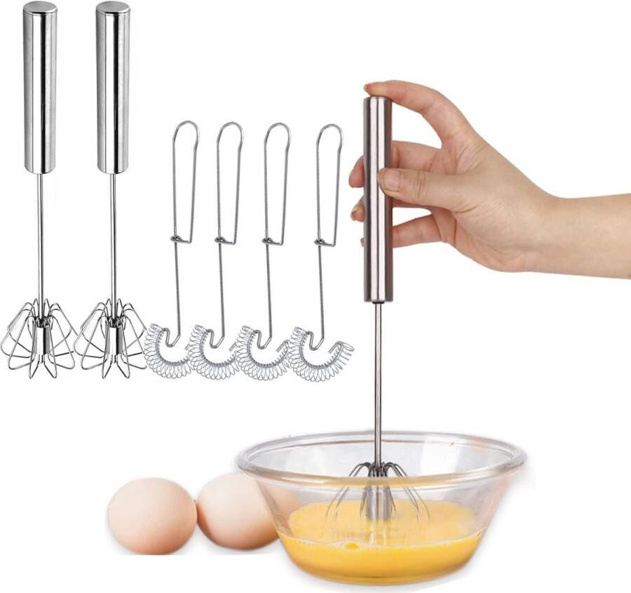 Stainless Steel Spiral Brush Whisk 6 Pieces Mixer Milk Frother Mini Whisk for Mixing Whipping Stirring Kitchen Utensils
