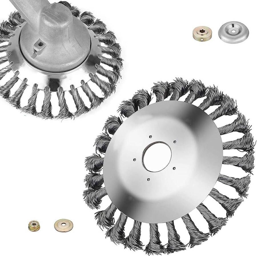 Stalen Borstel Onkruidborstel 150 Mm X 254 Mm Staaldraad Gevlochten Kegelborstel Grastrimmer Bosmaaier Tegen Onkruid Mos Hardnekkige Afzettingen Verontreinigingen Duurzaam en Effectief Onkruidborstel