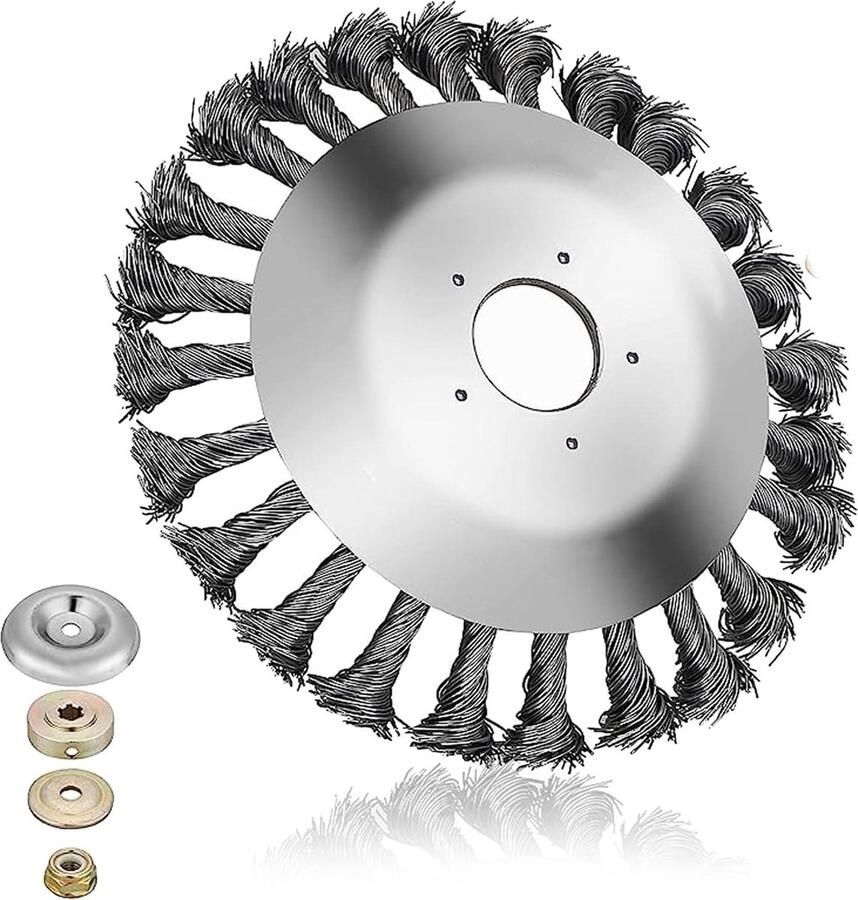Stalen Borstel Onkruidborstel 200 Mm X 254 Mm Staaldraad Gevlochten Kegelborstel Grastrimmer Bosmaaier Onkruid Mos + Hardnekkige Afzettingen Onkruidborstel