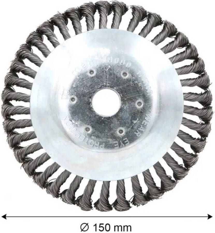 Stalen onkruidborstel voor bosmaaier 150 mm staalborstel Asgat 25 4 Universele Onkruidborstel Onkruidverwijderaar Voegenborstel Voor bosmaaier