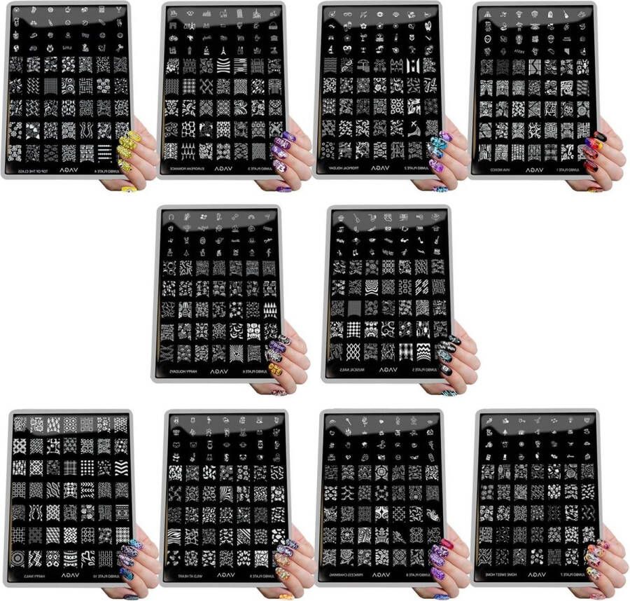 Stamping Nail Art Kit Nail Decoration Manicure Pedicure Accessory Set with 10 Jumbo Nailart U1 Plates 2013 Collection Complete Nail Art Set by Cheeky
