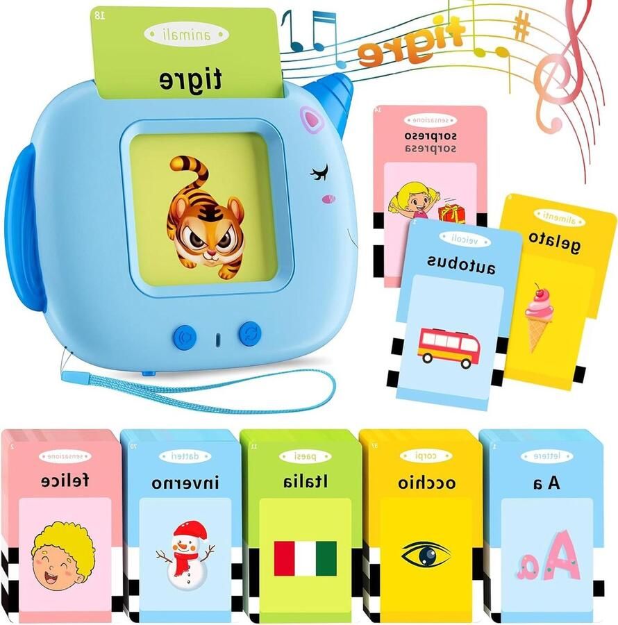 Standaard educatieve flashcards vokabolo spel voor Italiaanse sprekers 2-6 jaar 400 woorden Montessori speelgoed leren kleuterschool sensorische pedagogische spellen cadeaus voor kinderen