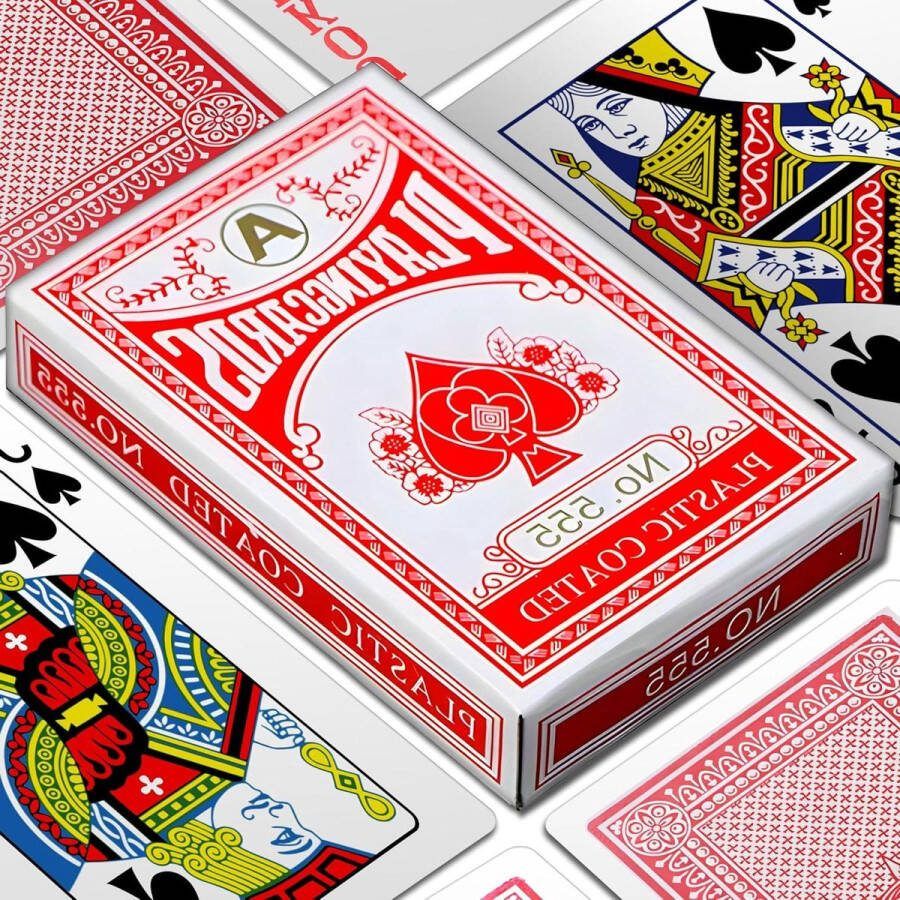 Standaard kaartdeck 54 vellen Rode pokerkaarten Texas Holdem Poker Blackjack Hoogwaardig Professionele pokerset
