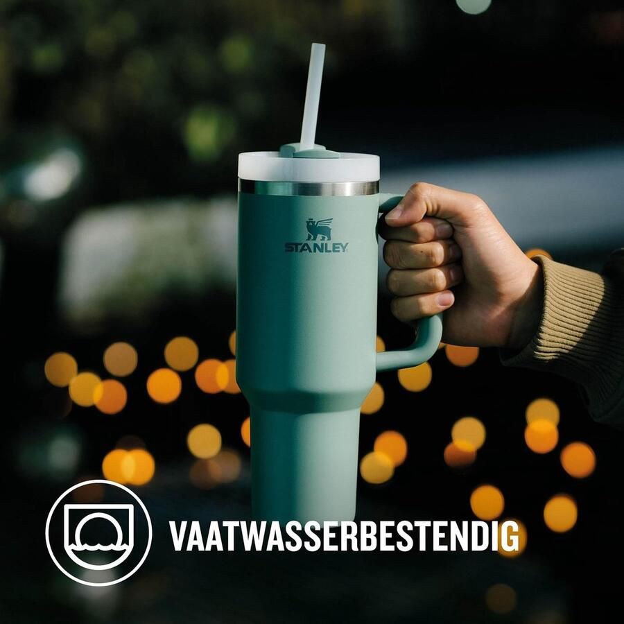Stanley cup Stanley Quencher H2.0 FlowState Tumbler 1.2L 11 Uur Koud 48 Uur met ijs Beker met Rietje Handvat en Deksel Vaatwasmachinebestendig Thermosbeker voor Koude of Warme dranken Rose Quartz