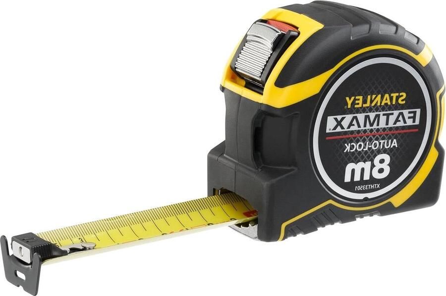 Stanley XTHT0-3 Fatmax Pro Meetlint Autolock 8m Geel-Zwart + Meetlinten Meetgereedschap Rolmaat