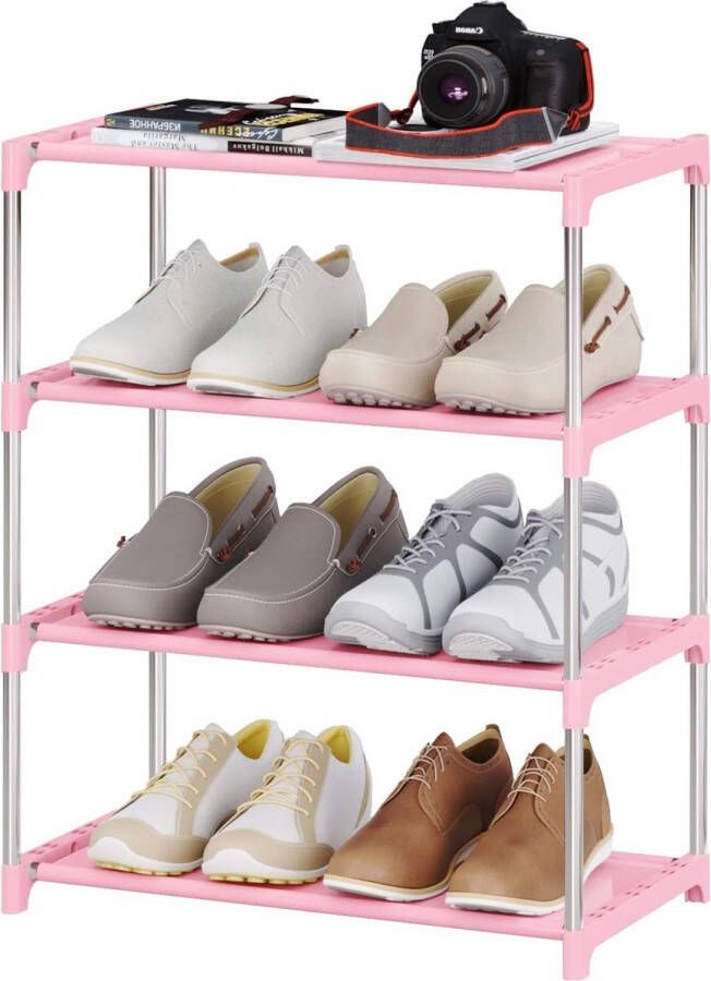 Stapelbaar 4-traps klein schoenenrek licht schoenenrek opberg-organizer voor entree hal en kast (SK-4P)