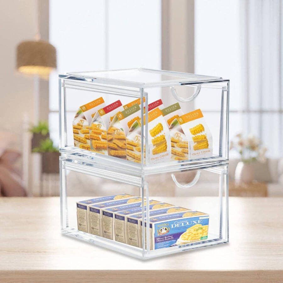 Stapelbare Acryl Cosmetische Opbergbakken Make-up Organiser voor Badkamer en Slaapkamer