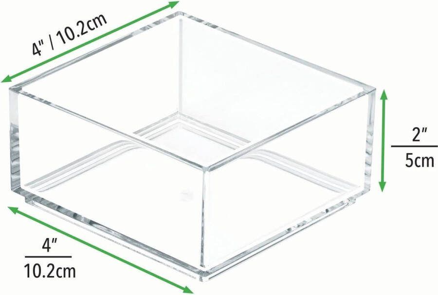 Stapelbare cosmetische mand Draagbare plastic opbergmand voor toiletartikelen Grote badkamerplank voor make-upborstels nagellak scheermes enz. Set van 3 Doorzichtig