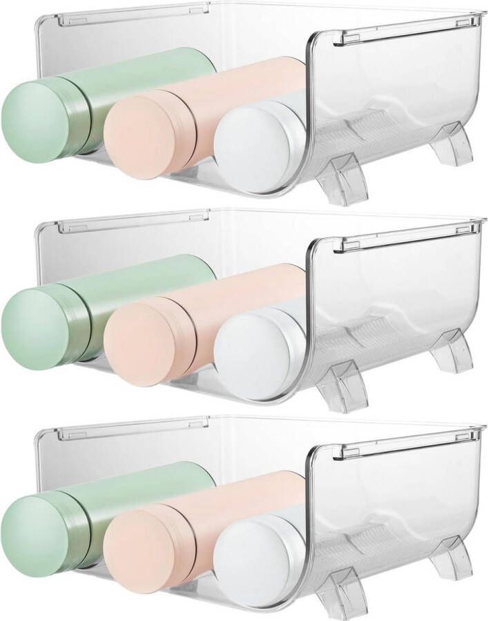 Stapelbare flessenrek voor 3 flessen smalle koelkast flessenhouder keuken organizer voor woonkamer kast bar water bottle organizer