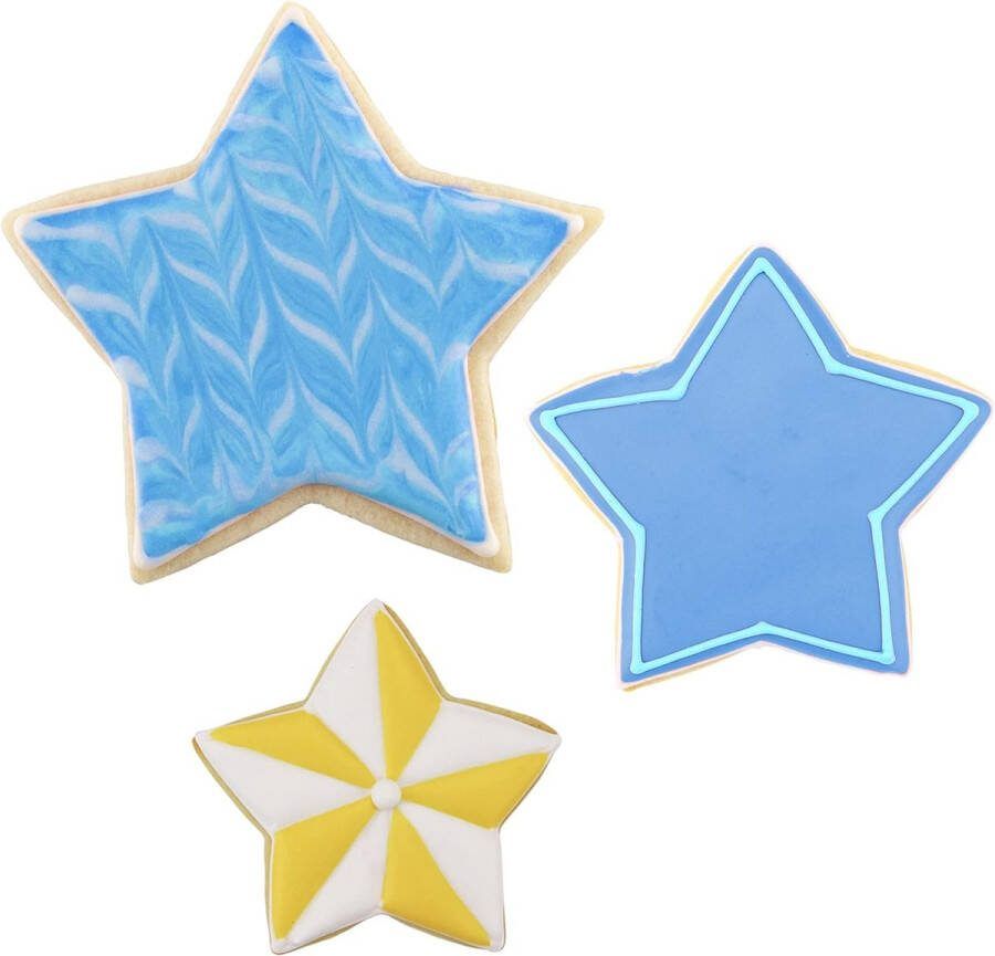 Star Cookie Cutters 3-delige set gemaakt in de VS door Clark 10 cm 8 3 cm 7 cm