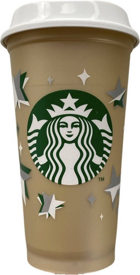 Starbucks Beker Drinkbeker Met Deksel Herbruikbaar- ijskoffie beker- koffie beker Christmas Cold Cup Limited Edition Goud Wit Veranderd van kleur