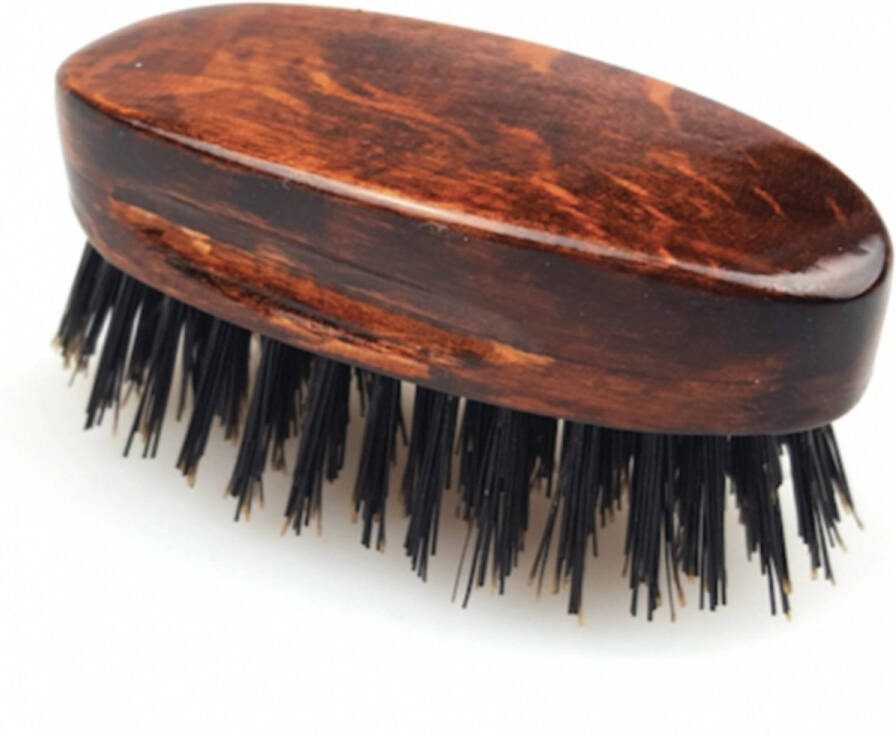 Starmann Baardborstel Baardverzorging Beard Brush handgemaakt 100% zwijnenhaar gelakt bruin