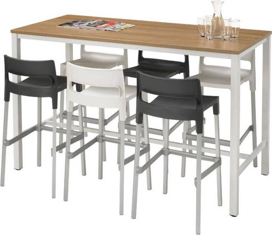 Trendybywave Statafel 180x80 wit zwart voor kantoor professionele kwaliteit
