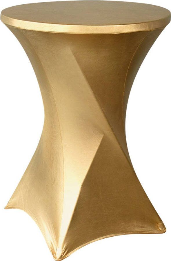 Statafelrok Goud – Extra dik & Sterk ∅80-85 x 110 cm – Tafelhoezen voor Statafel – Partytafel Tafelrok – Stretch Statafelhoes Sta Tafel Hoes Staantafelhoes – Trouwerij Rebuust en weerbestendig – Cocktailparty