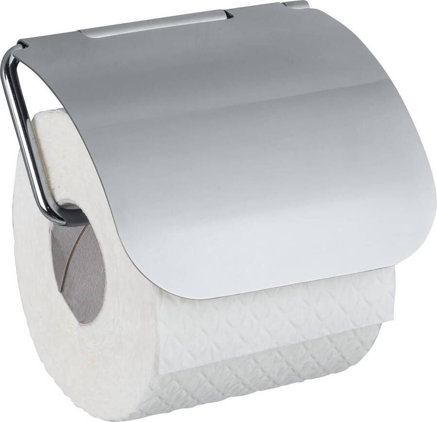 Static-Loc Plus toiletrolhouder met deksel Osimo toiletrolhouder veilige zoneboringen veilige grip deur statische hechting op glad luchtdicht deksel 13 x 13 5 x 3 cm