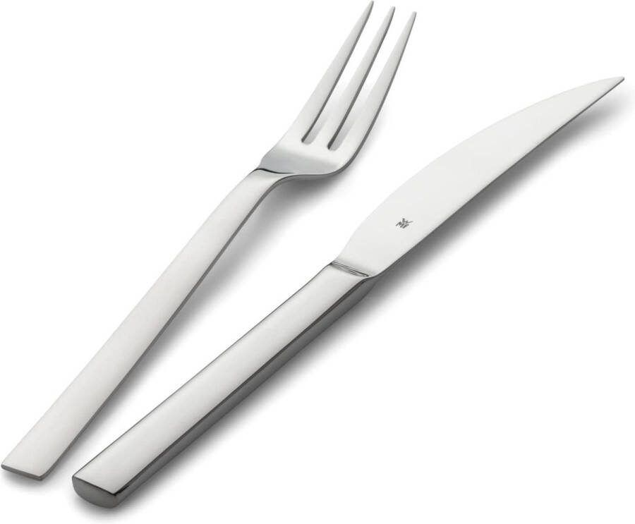 Steakbestekset 12-delig 6 steak messen & 6 steak vorken Gesmede messen Cromargan Vaatwasmachinebestendig Geschenkverpakking