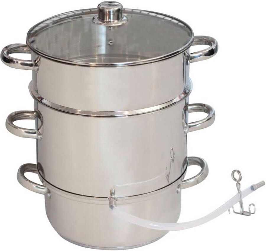 Steam Juicer Fruit and Vegetable Juicer All Heat Sources Stainless Steel Glass Silver 26 cm