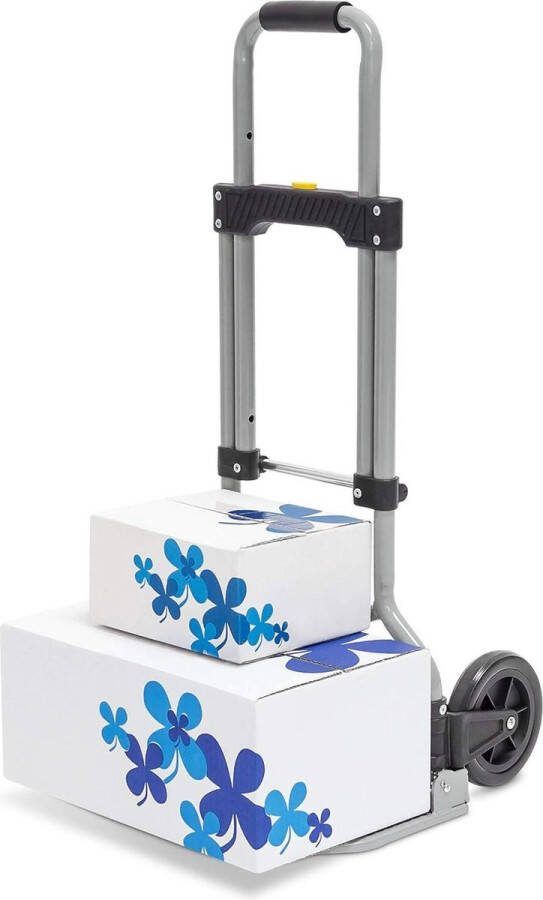 Steekwagen inklapbaar en belastbaar 60 kg Hoogte verstelbaar Grijs 96 x 38 x 37 cm