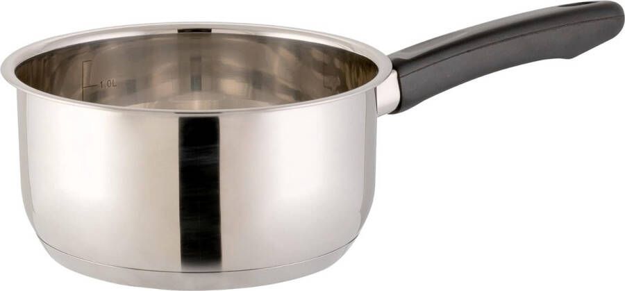 Steelpan in zilver steelpan van roestvrij staal hoogwaardige hittebestendige kunststof handgreep geschikt voor alle warmtebronnen kookpan is vaatwasmachinebestendig