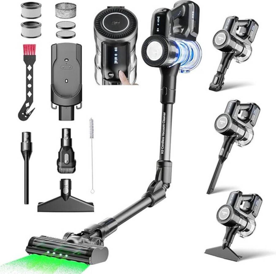 Steelstofzuiger Draadloos Zonder Zak Vacuum Cleaner 550W 42KPa Stofzuiger Draadloos Lichtgewicht Stofzuiger 4 in 1