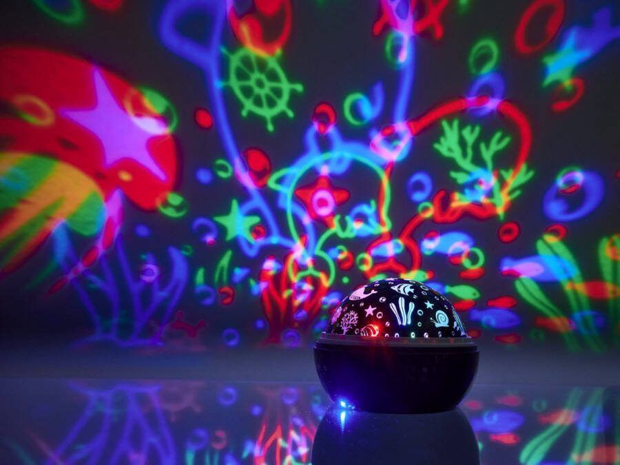 Stekkerlamp Nachtlamp Sterrenprojector Zeediepte Zwart USB Kinderkamer