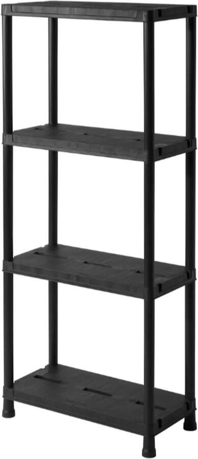 Stellingkast Kunststof 4 Planken 60x138x30 cm Max. 125 kg Draagvermogen Binnengebruik