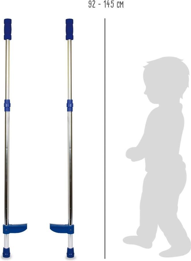 Stelten met telescoopstang van stevig aluminium verstelbare voetsteunen geschikt voor kinderen vanaf 4 jaar mini trampoline