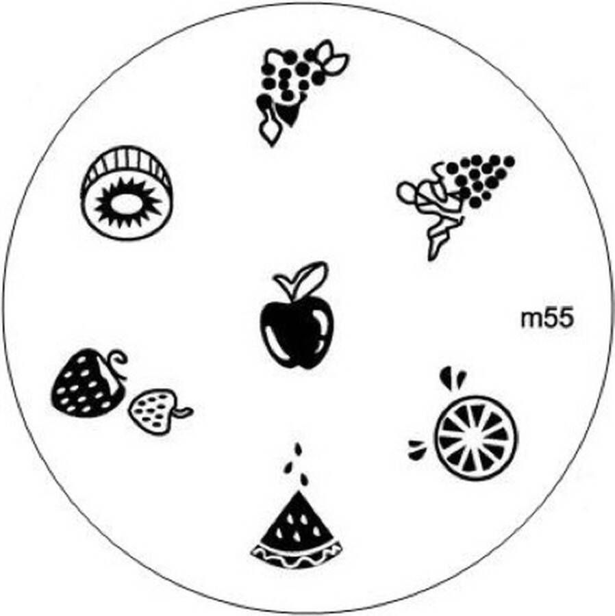 Merkloos Sans marque Stempel plaatje voor uw stamping nailart M55.