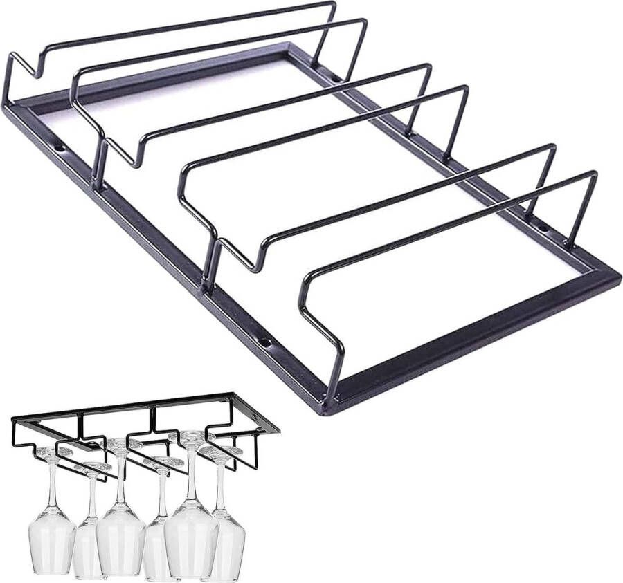 Stemware rekken omgekeerde wijnglashouder omgekeerde steelware-rekken glashouder wijnglashouder roestvrijstalen glashouder wijnrekken voor barkeuken wijnkast café-restaurant zwart