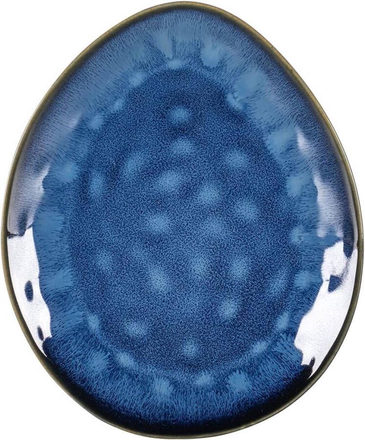 Stenen porseleinen ontbijtbord snack- en dipschaaltjes gemaakt van stenen servies set voor het diner Modern blauw 20 x 17 cm voor 4 personen