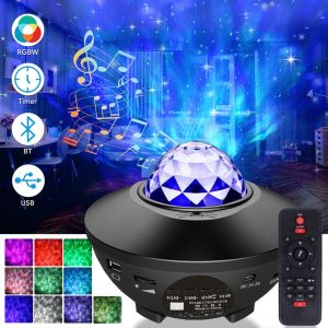 Sterren Projector Sterrenhemel Projector Galaxy Projector Star Projector Bluetooth Nachtlamp- Disco bal- Zwart