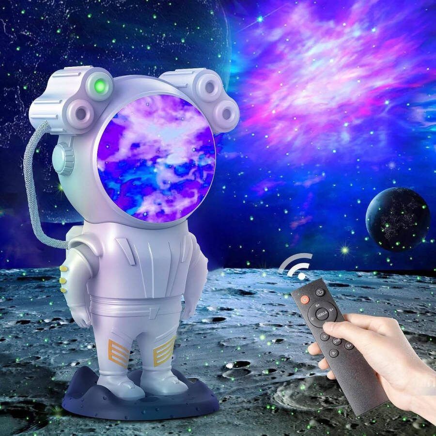 Sterrenhemel Projector Astronaut Melkweg Licht met Afstandsbediening en Timer Ster Kinderen en Volwassenen Slimme Ster Projector Wit Sterlicht Projector met Energieklasse G Nachtlampje volwassenen