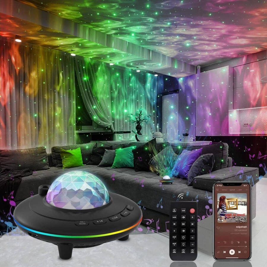 Sterrenhemel projector Galaxy nachtlampje met Bluetooth-luidspreker Muziek en timer Voor kinderen en volwassenen Feest en kamerdecoratie Nieuwjaarsgeschenk