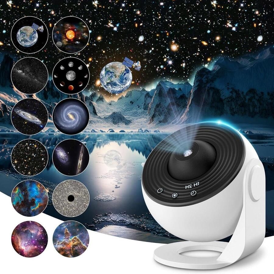 Sterrenhemelprojector 12 planetenschijven Galaxy projectorlamp LED-sterrenhemelprojector voor kinderen