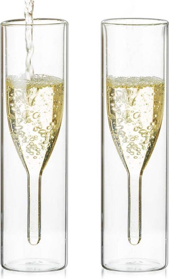 Stevige dubbelwandige champagneglazen kristallen glazen klassiekers Tulpenbeker Stemloze helderglazen bekers mondgeblazen toastglazen voor catering bruiloften feesten bars familiebijeenkomsten (2)