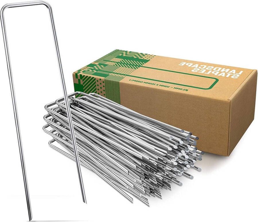 Stevige Grondankers 100 Stuks Voor Onkruidmat Tuinmat Schutting & Camping 150 mm Lang 25 mm Breed Ø 3 mm