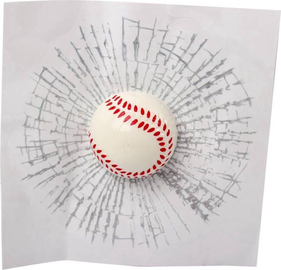 Sticker Gebroken Ruit Realistisch Prank Honkbal