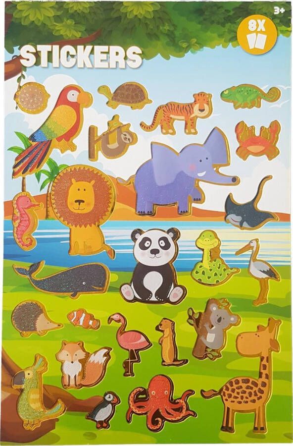 Stickerboek met glitters Jungle Dieren