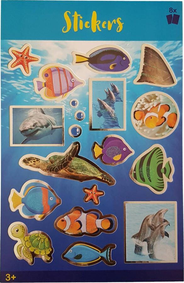 Stickerboek met glitters Zeewereld