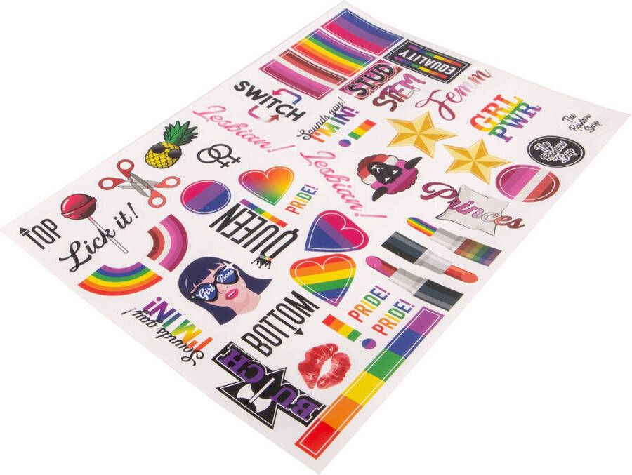 Stickervel A4 LGBT Lesbisch Lesbian Regenboog Gay LGBT+ Sticker